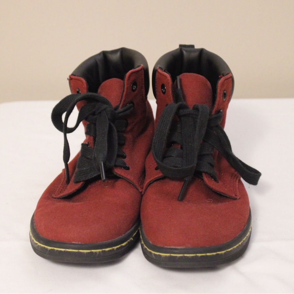 Dr. Martens Red and Black High Top Sneakers Women’s Size 8